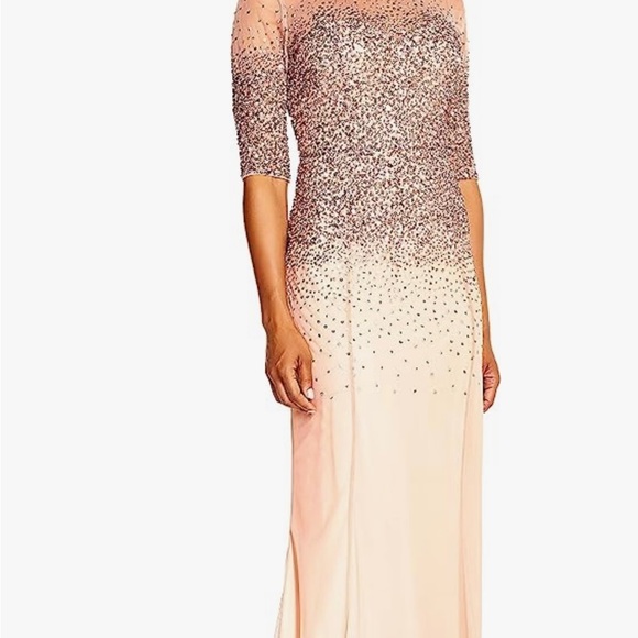 Adrianna Papell Beaded Illusion Gown - Picture 4 of 6